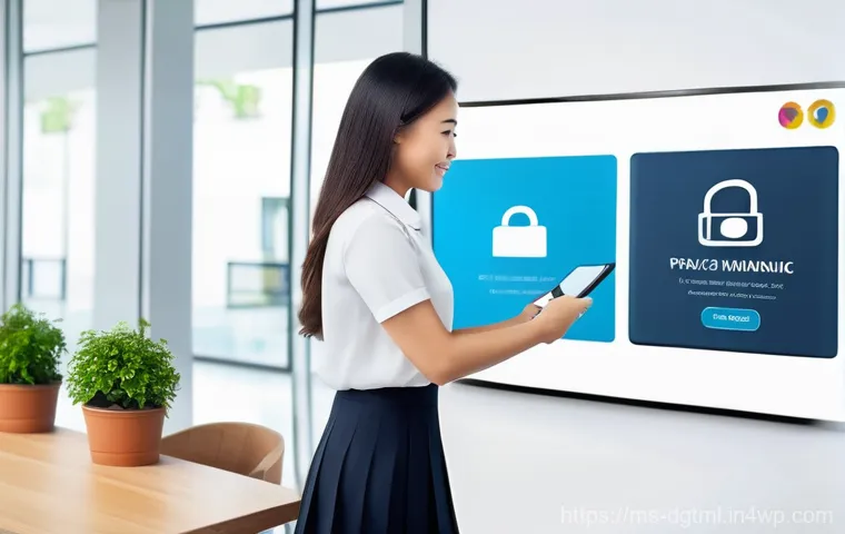 디지털 광고의 데이터 보호 및 개인 정보 관리 - **Digital Footprint in a Connected World:**
    A vibrant, medium shot of a young adult, gender-neut...