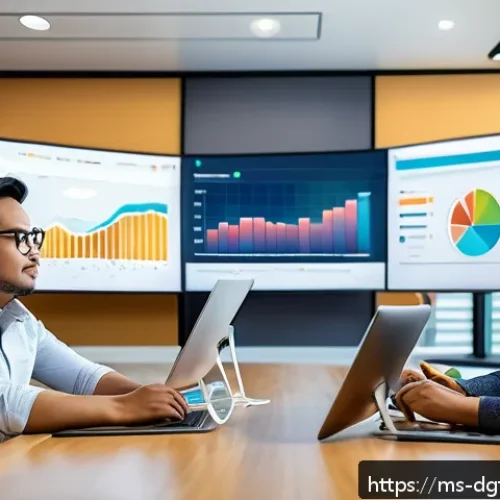 Home 33 디지털 광고에서의 인사이트 기반 전략 개발 - A modern Malaysian digital marketing office scene showing a diverse team of professionals analyzing ...