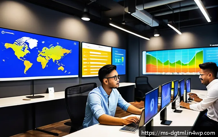 소셜 미디어에서의 타겟팅 전략 분석 - A dynamic social media marketing workspace in a modern Malaysian office setting, featuring a diverse...