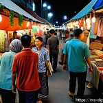 Home 18 디지털 광고 캠페인에서의 고객 맞춤형 접근 - A vibrant Malaysian night market scene filled with diverse shoppers from Malay, Chinese, and Indian ...