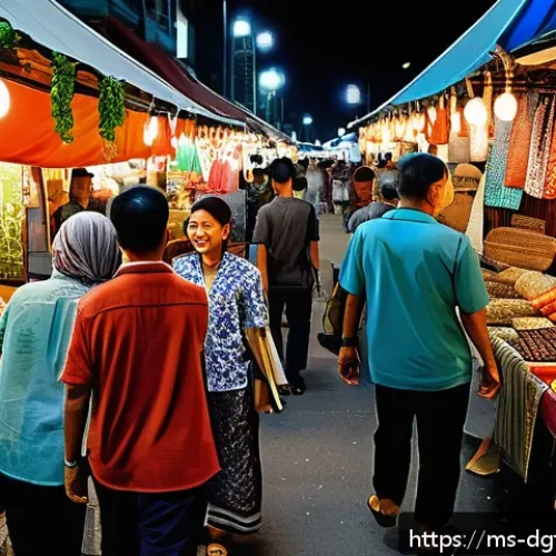 Home 30 디지털 광고 캠페인에서의 고객 맞춤형 접근 - A vibrant Malaysian night market scene filled with diverse shoppers from Malay, Chinese, and Indian ...