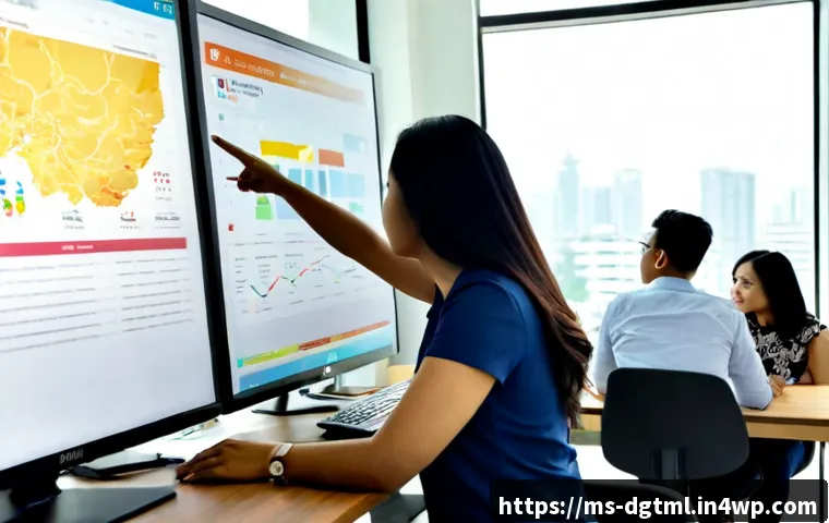 Home 17 디지털 광고 타겟팅 성공 사례 분석 - Photorealistic Malaysian digital marketing team in a modern Kuala Lumpur office, diverse Malay, Chin...